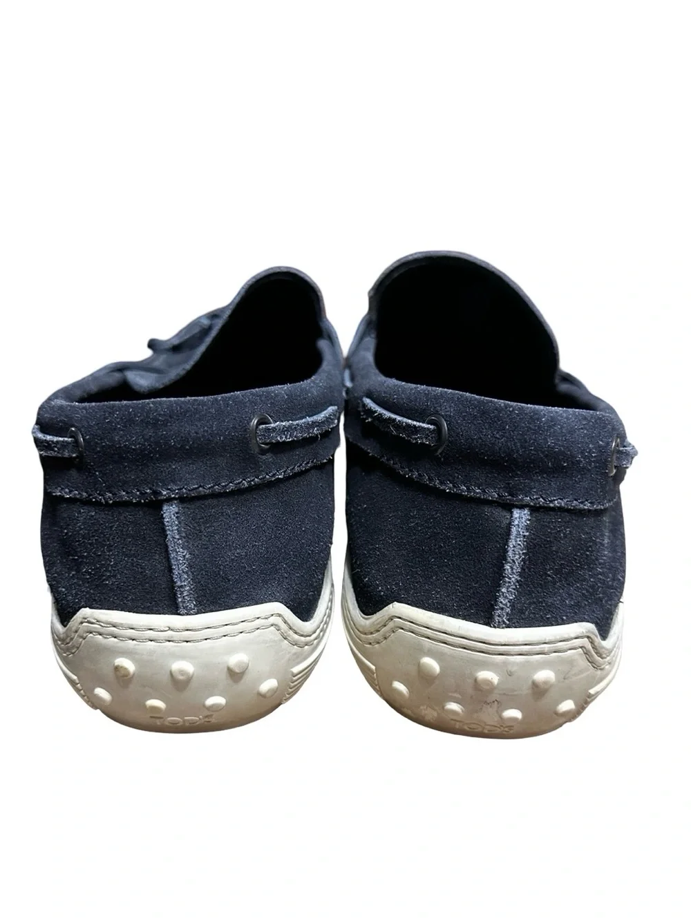 TODS Mens Loafers Gommino Driving Boat Deck Shoes Size 9.5 Dark Blue Suede